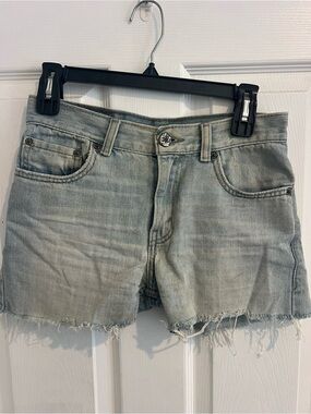 Levi's Light Blue Frayed Hem Denim Cut Off Shorts